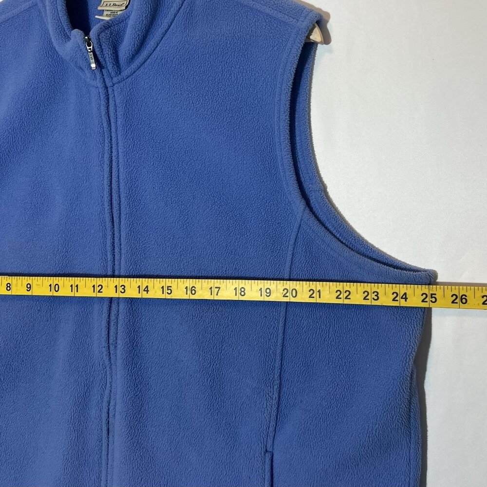 LL Bean Vest Women’s Plus Size 2X Blue Fleece Full Zip Pockets Stretch - Picture 6 of 8
